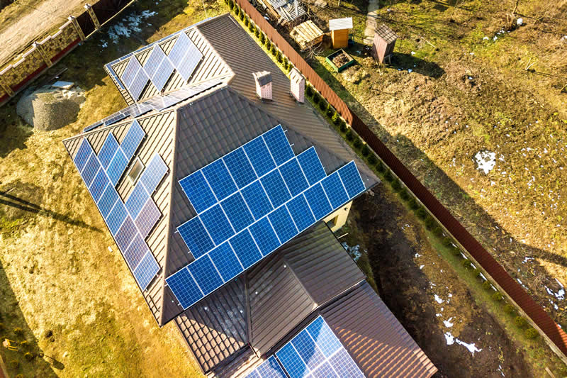 Residential Solar panels on homeowners house