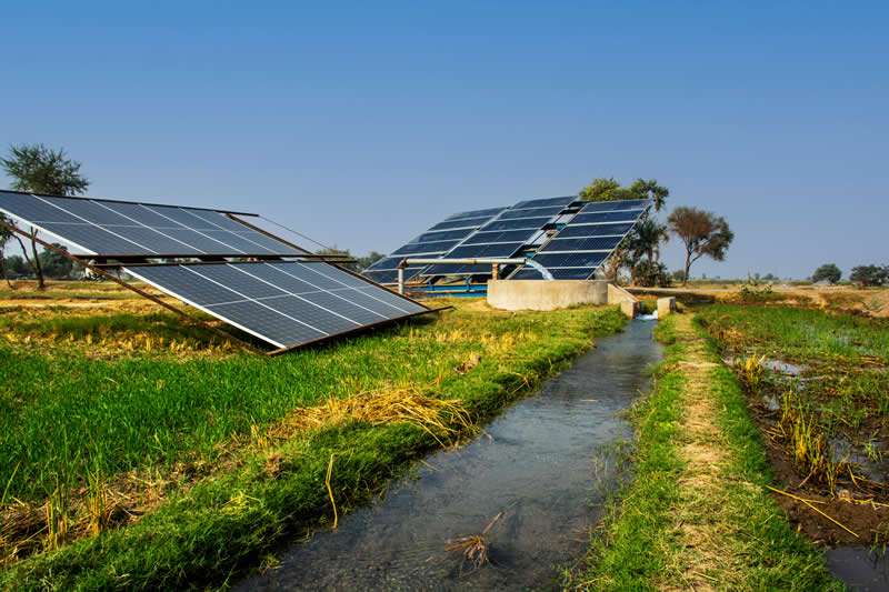 Solar Panels on irrigation farm.